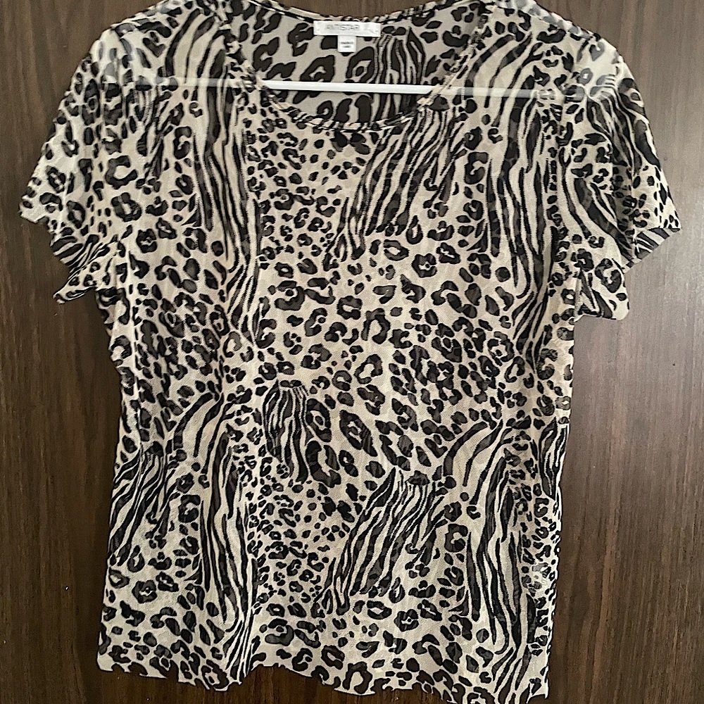 Slightly see through Cheetah blouse
